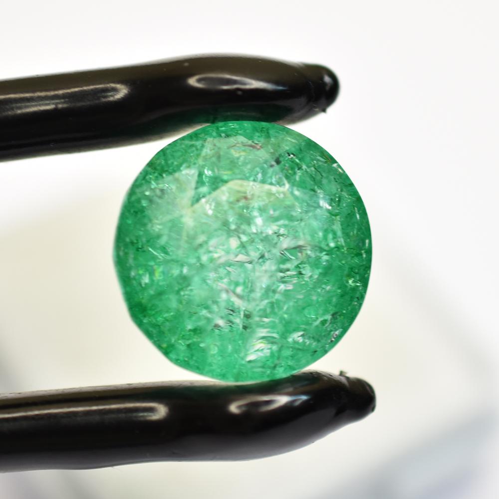 Natural Green Emerald Loose Gemstone 18.40 Ct Round Cut for Jewelry Making and Gem Collections