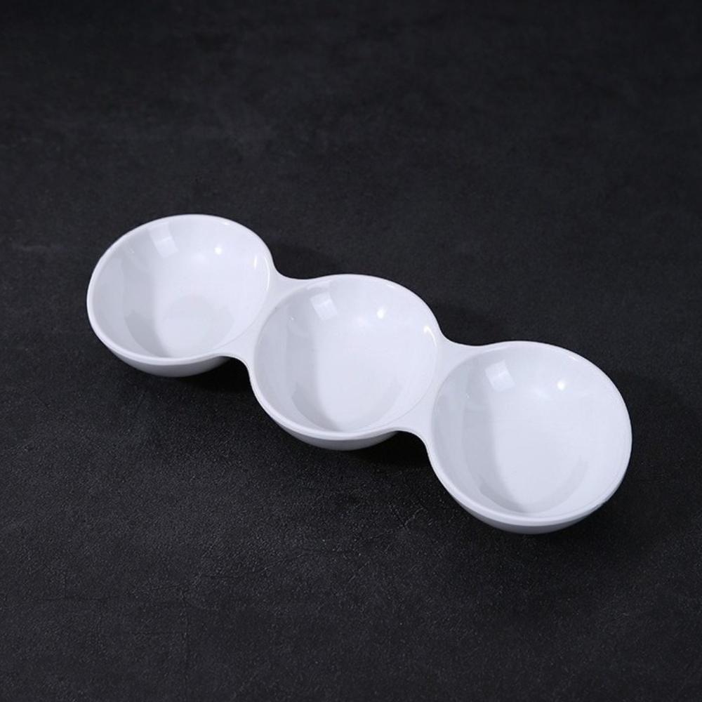 Flavor Dish Reusable French Fries Dipping Plate Multi Grid Flavor Dish Separated Hot Pot Seasoning Tray for Restaurant Kitchen