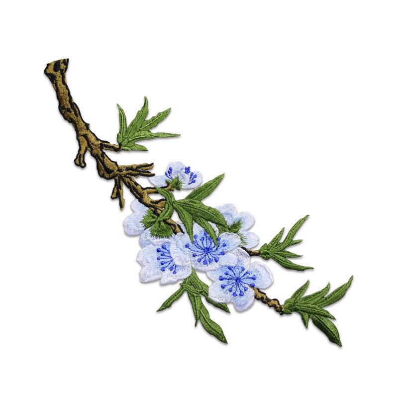 

1 шт. Пришивной патч Вышитая ветка персикового цвета розовая желтая наклейка для одежды сумки DIY украшения аксессуары аппликация