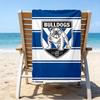Bulldogs Team Crest Design Microfiber Beach Towel, Lightweight And Quick-Dry, for Summer Travel, Beach Essential, Swimming Pool Outdoor