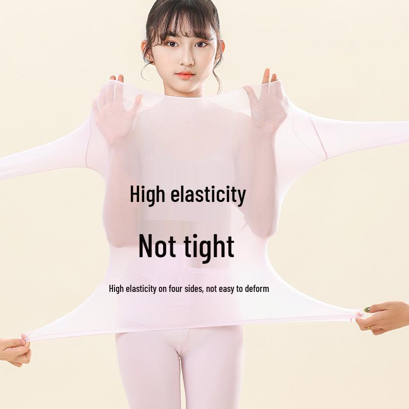 Unisex Children's Seamless Round Neck Base Layer for Warmth and Skin Beauty