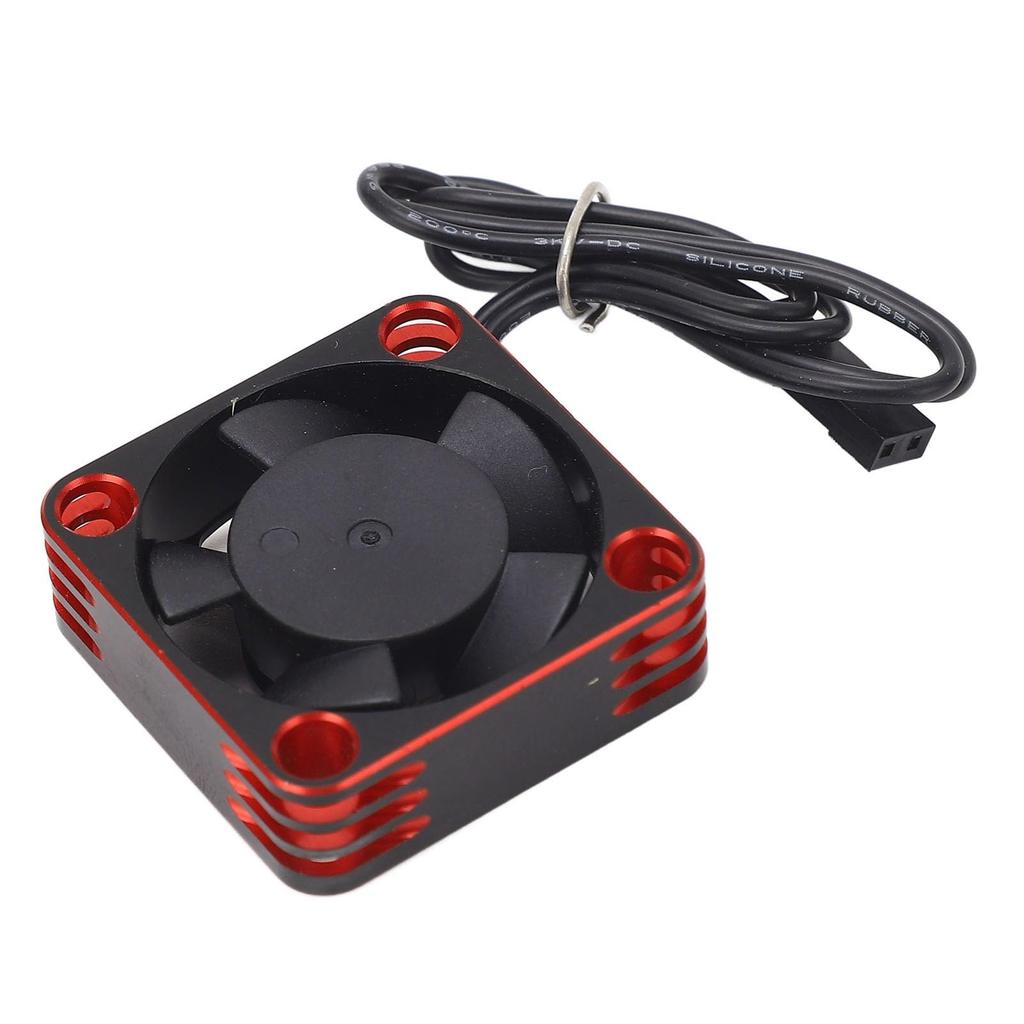 RC Car ESC Heatsink Fan, Lightweight RC Car Motor Cooling Fan, Aluminum and Plastic, DC 5-9V (Red)