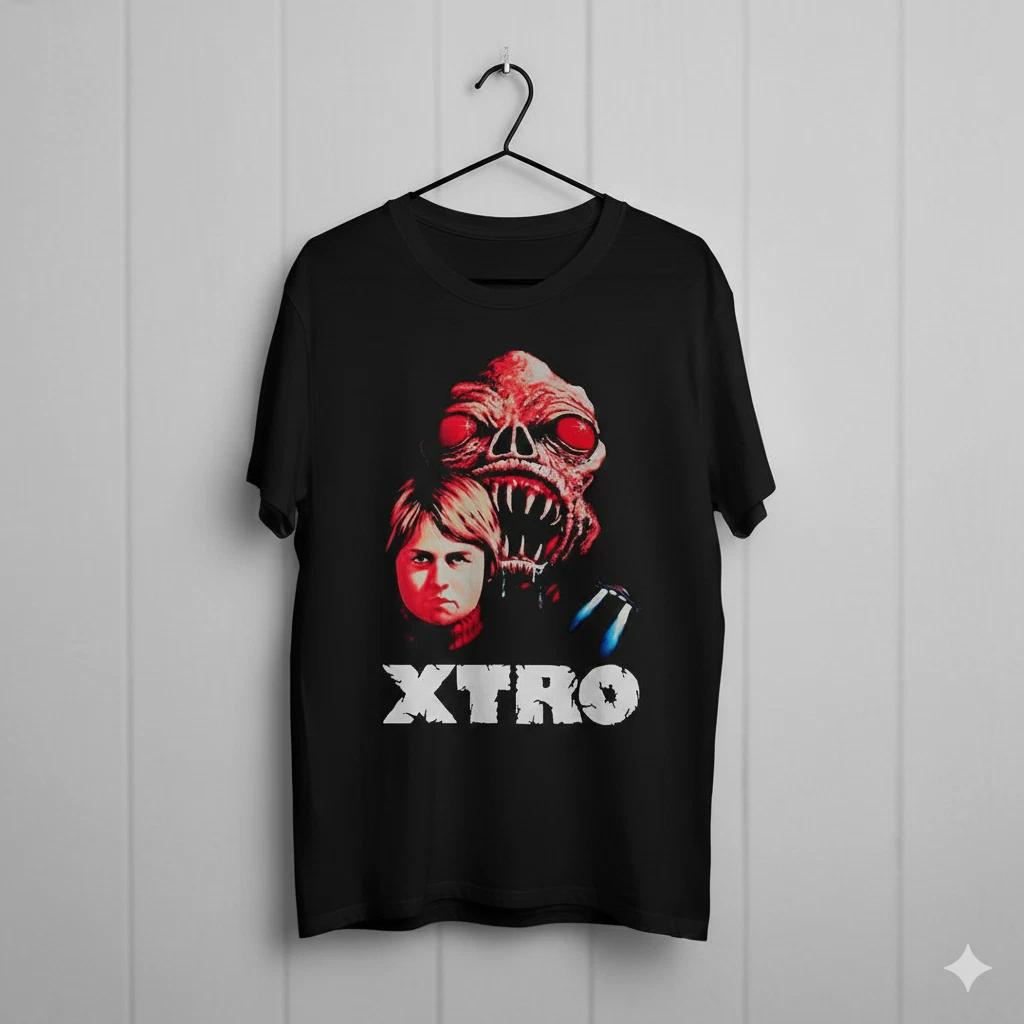 Xtro Horror Movie Graphic T-Shirt Black Vintage Sci-Fi Cult Film Tee - T519 M