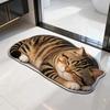 Decorazione Carina per Camera da Letto Gatto Tappeto Zerbino per Porta Tappeti con Stampa Animale per Soggiorno Spesso Lavabile Tappeto da Comodino