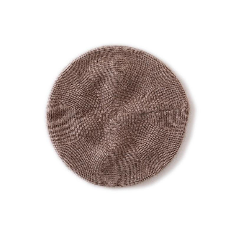 Cashmere Autumn and Winter New Women's High End Solid Color Lazy Style Thickened Warm Fashion Knitted Casual Beret