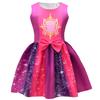 New Halloween Models, Sleeveless Girls' Skirts, Grid Cartoon Digital Printing, Bow Girls' Dresses + Bags.