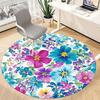 1 szt. Okrągły dywanik biurowy w wzór kwiatowy, Mata odpowiednia do biura, Pod krzesła biurowe, Sypialnia, Salon, Wystrój domu, Dekoracja pokoju