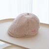 New Plaid Embroidered Letter Forward Cap Women Spring Summer Streetwear Fashion All-match Face Slimming Painter Beret Hat