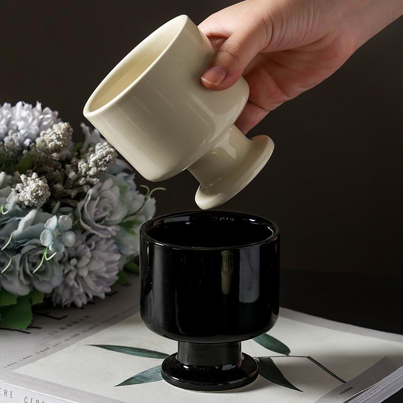 1PC Ceramic Mug Simple Style Afternoon Tea Coffee Water Cup Handle Creative Decoration Personalized Household Items