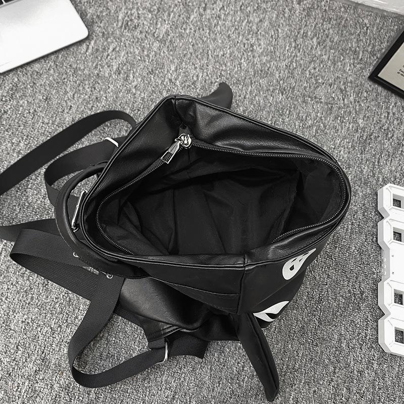 2025 spring new trendy cool style personalized shark backpack leather backpack women's bag commuter travel bag