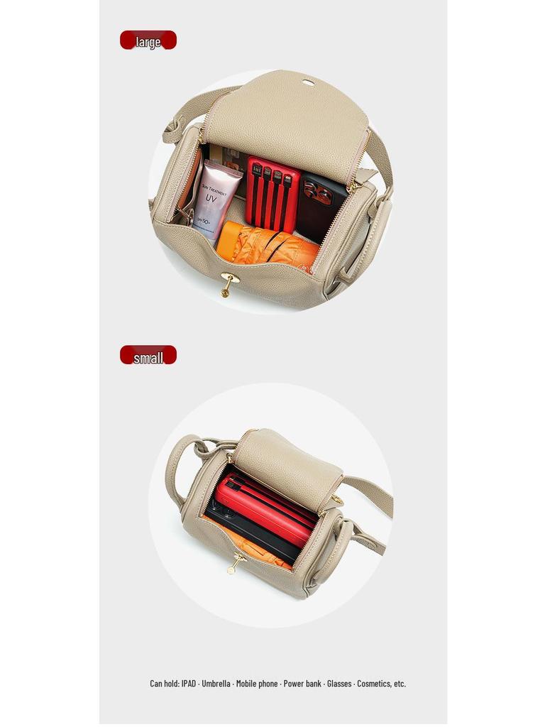 Borsa Dottore TOGO in Vera Pelle di Mucca - Cucita a Mano con Filo Cerato, Sensazione di Lusso, Singola Spalla da Donna, Stile da Pendolare, Best Seller.