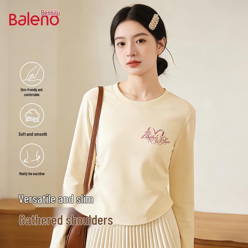 Baleno Women s Slim Fit BNL Lucky Rose Print Long-Sleeve T-Shirt S