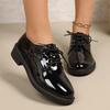 British style small leather shoes women's new lace-up foreign trade large size loafers spring retro single shoes