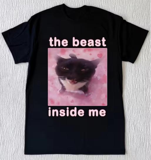Funny Black Cat Print T-shirt for Women Casual White Top Harajuku Tees Female Women's Cat Black T-Shirts