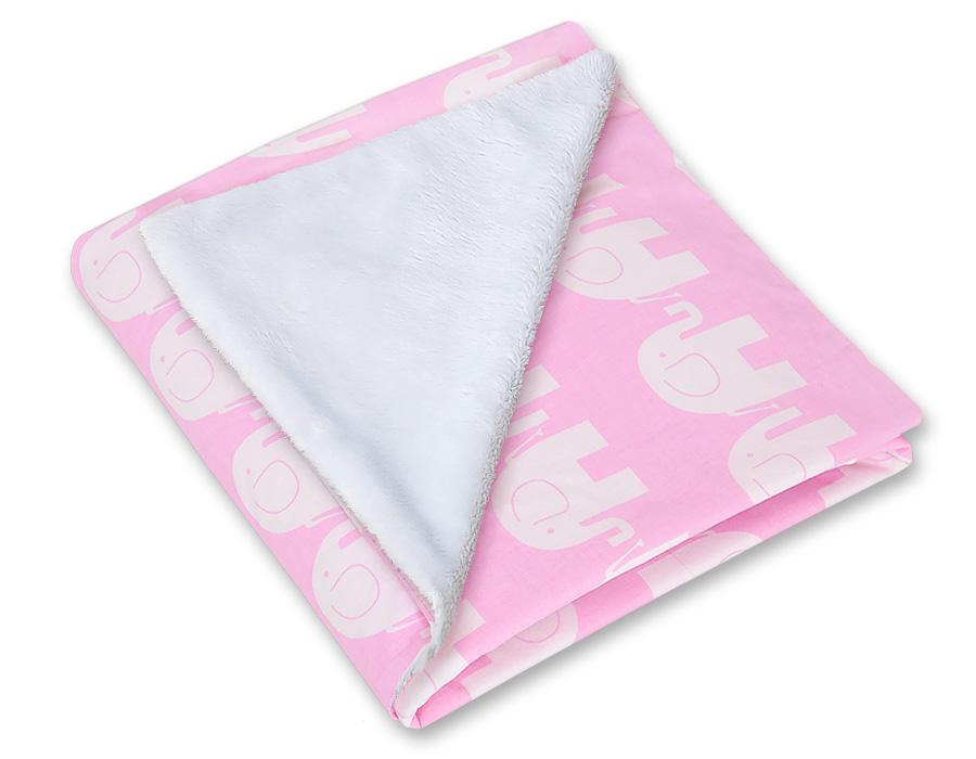 Große Babytrage für die Kinderwagen-Babyschale, beidseitig - Rosa Elefanten
