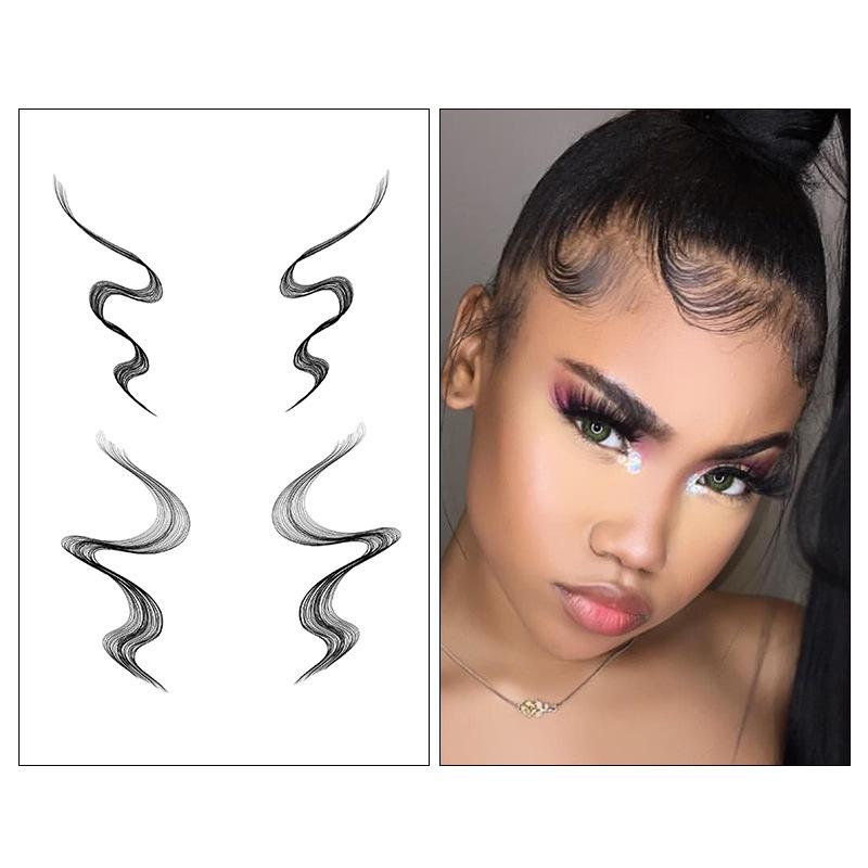 Bangs Broken Hair Tattoo Sticker Baby Hair Tattoo Hairline Wig Sticker Sideburns Edge Sticker