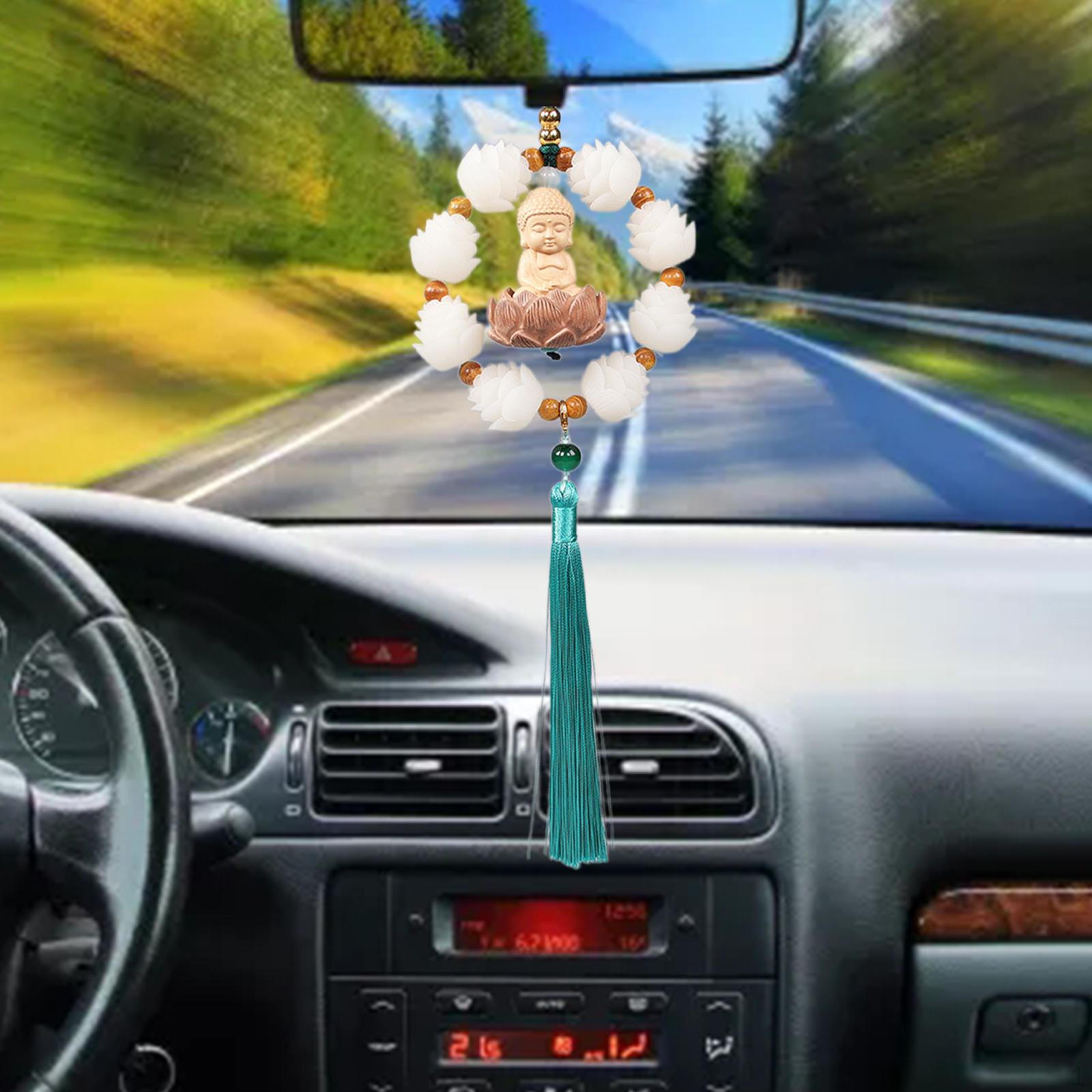 

Автомобильное зеркало заднего вида, кулон, аксессуар Будды, кисточка, свисающий орнамент для домашней двери автомобиля Green Tassel