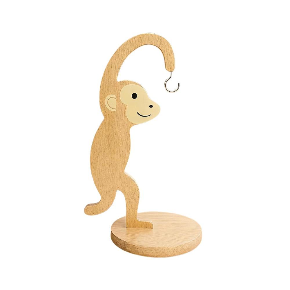 Wooden Material Banana Storage Rack Monkey Shape Banana Holder Kitchen Counter Banana Hanger