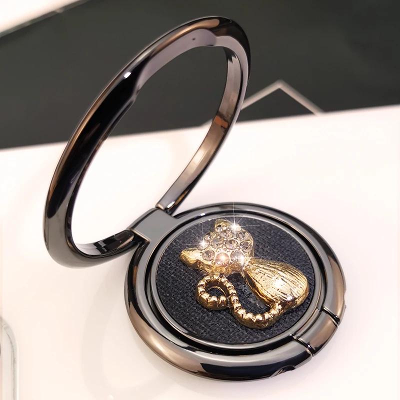 

Mobile Phone Buckle Ring Bracket Rhinestone Fox Jewelry Support Finger Buckle Double Pull Ring Universal Phone Ring Holder