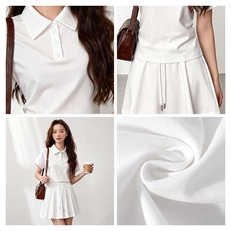 MJ STYLE Women's Polo Skirt Two-Piece Set