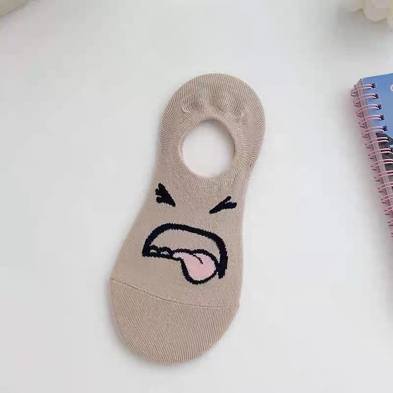 Female Spring and Summer Thin Cartoon Cute Invisible Shallow Mouth Breathable Anti Off with The Boat Socks