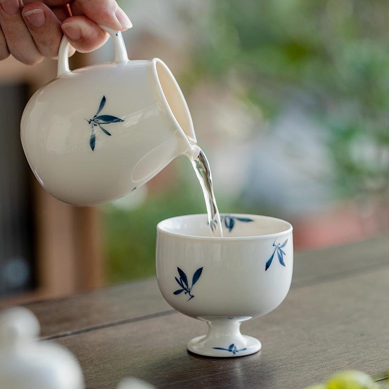 1 Pc Chinese Simple Ceramic Tea Cup Handmade Orchid Teacup Household Tea Bowl Beauty Master Cup Travel Personal Tea Set Teaware