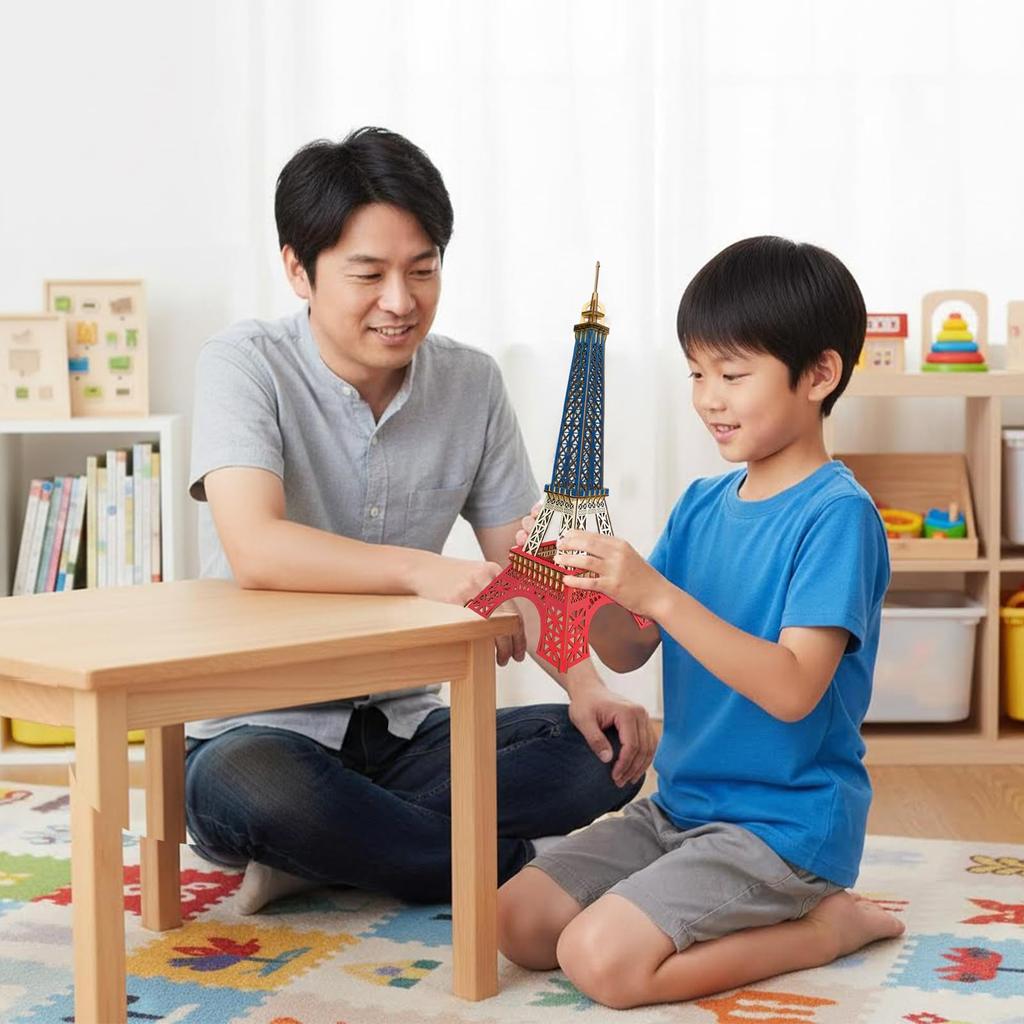 3D Wooden Wooden 3D Eiffel Tower Interior Eiffel Atmosphere Educational Birthday Gift Puzzle, Toy, Puzzle, DIY, Decoration, Train, Tower, Creation,