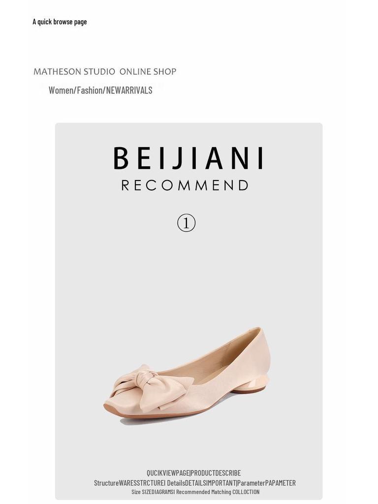 BEIJIANI Satin Mary Jane Flats mit eckiger Zehenpartie und Schleife mit klobigem Absatz für Damen - Frühjahrskollektion