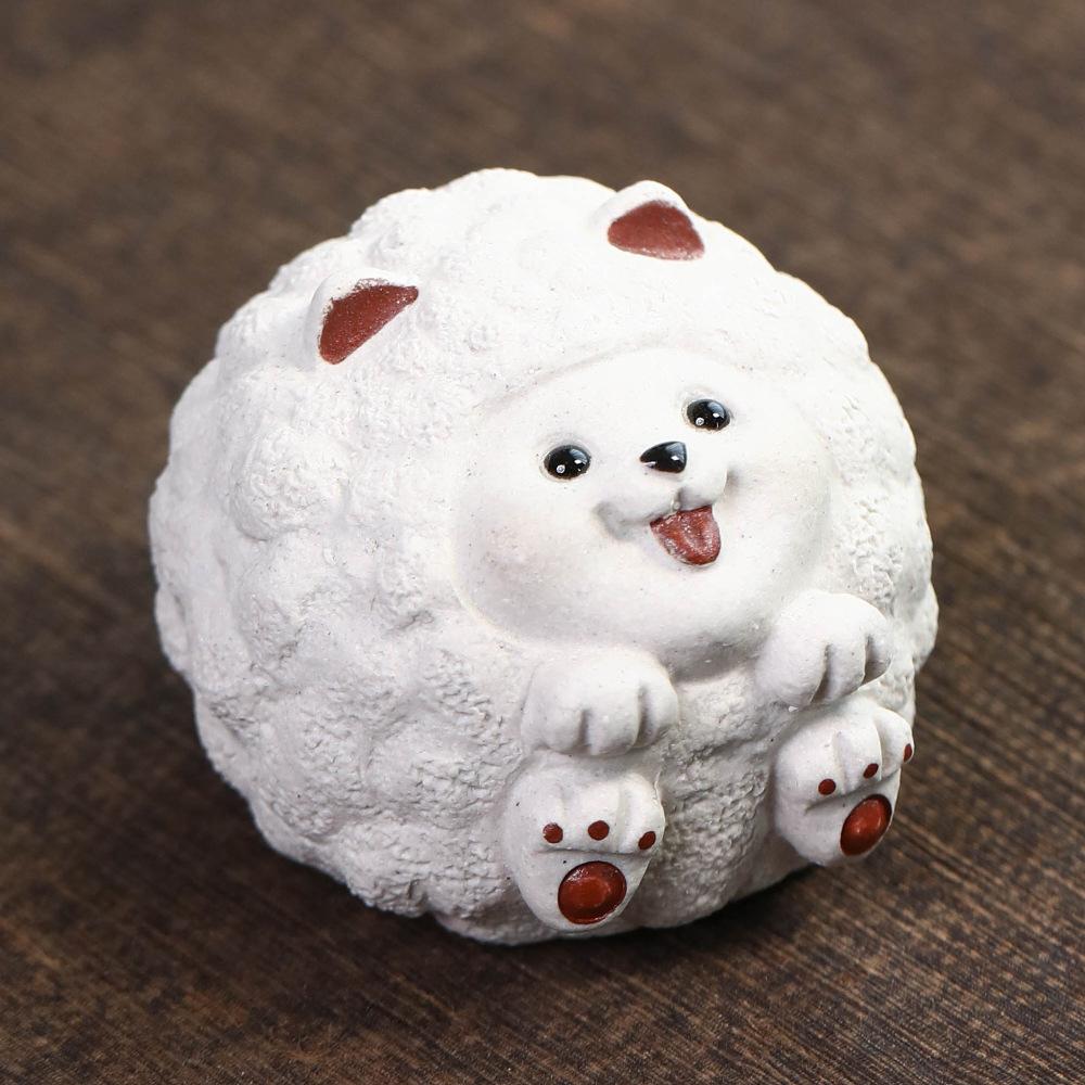 

Yixing Purple Clay Cauliflower Dog Tea Pet Antique Fish Tank Landscaping Tea Figurine Play Toys Tea Statue Ornaments Decoration