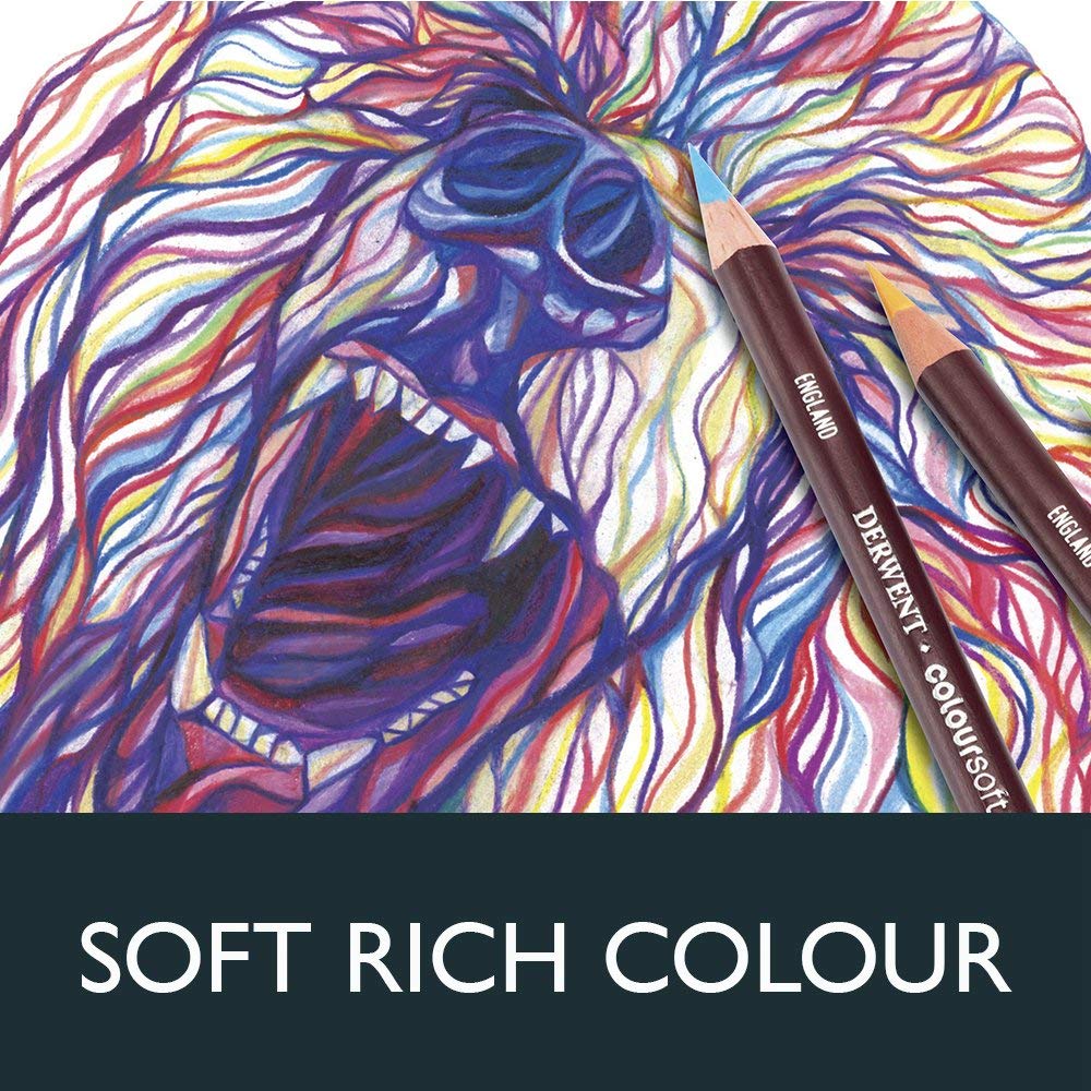 Derwent Coloursoft Coloured 0701029 Pencils, 72-Colour Set,