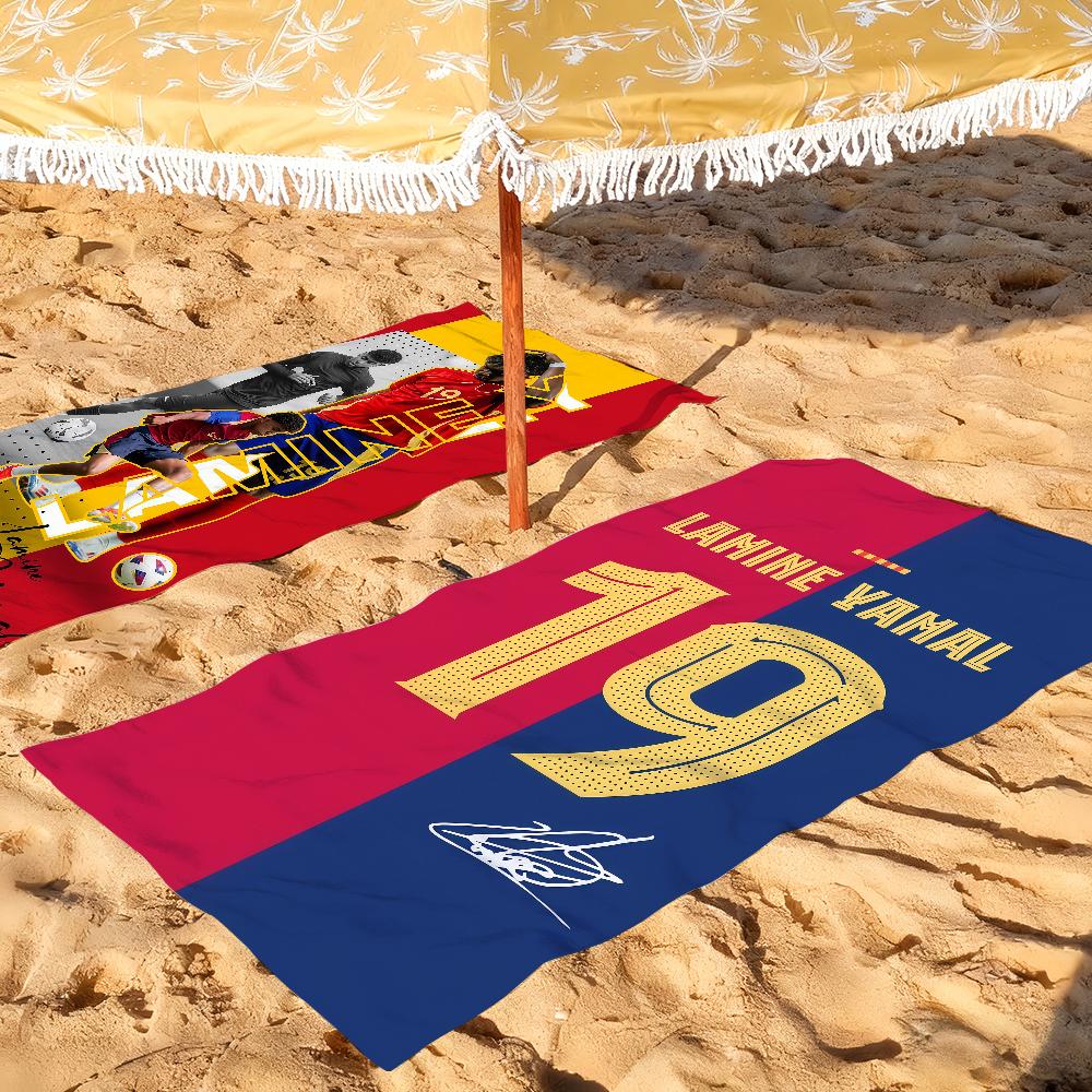 Toalla de Estrella de Fútbol L-lamine Y-yamal Secado Rápido Toallas de Playa Son Adecuadas Para Piscinas Camping Yoga y el Gimnasio