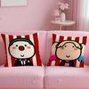 Cute Cartoon Couple Cushion Cover Soft Short Plush Double-Sided Printing Home Decor Machine Washable Pillow Case Gift