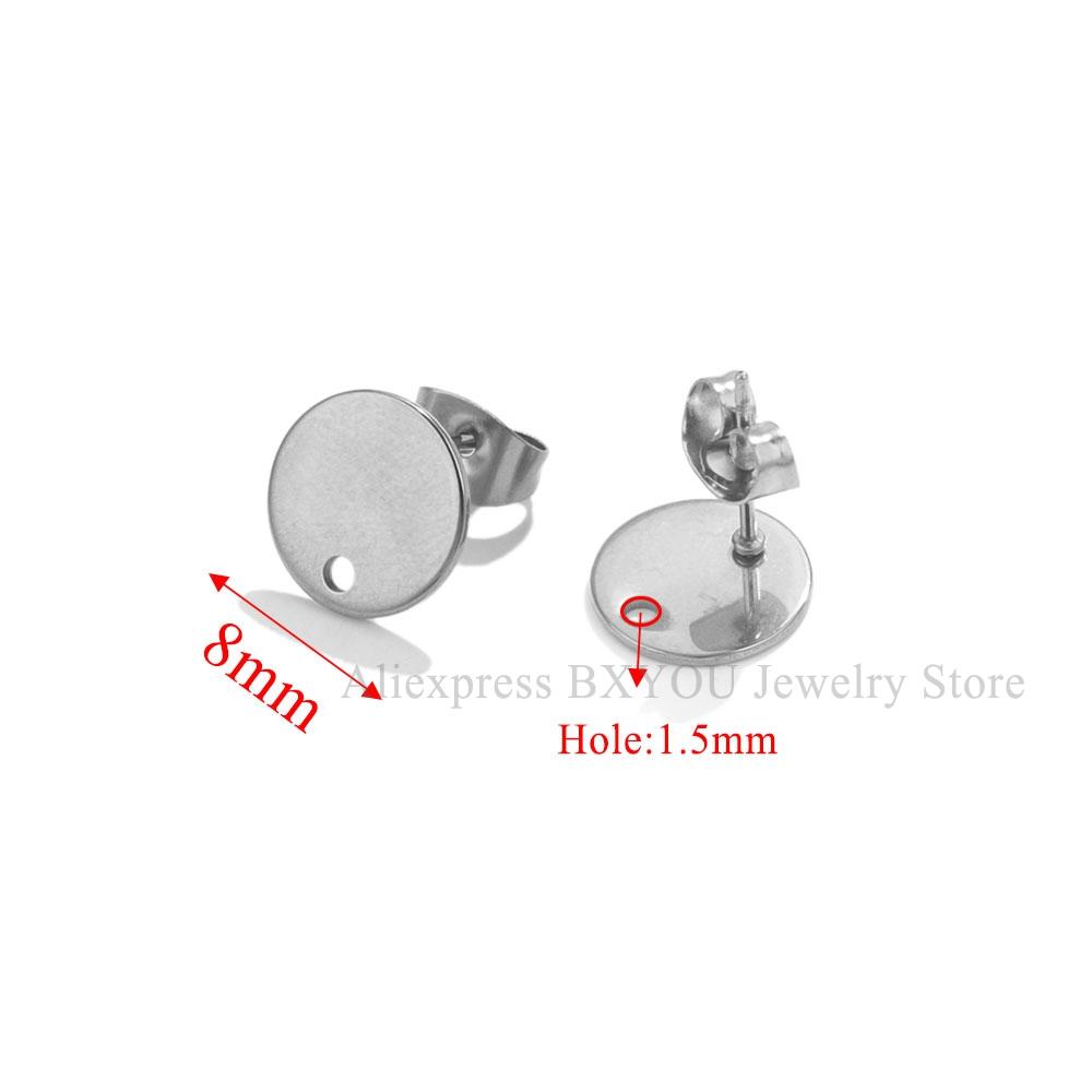 10pcs Round Stainless Steel Gold Plated Earrings Making Supplies Hooks Connectors Earring Posts Studs Pins Findings Components
