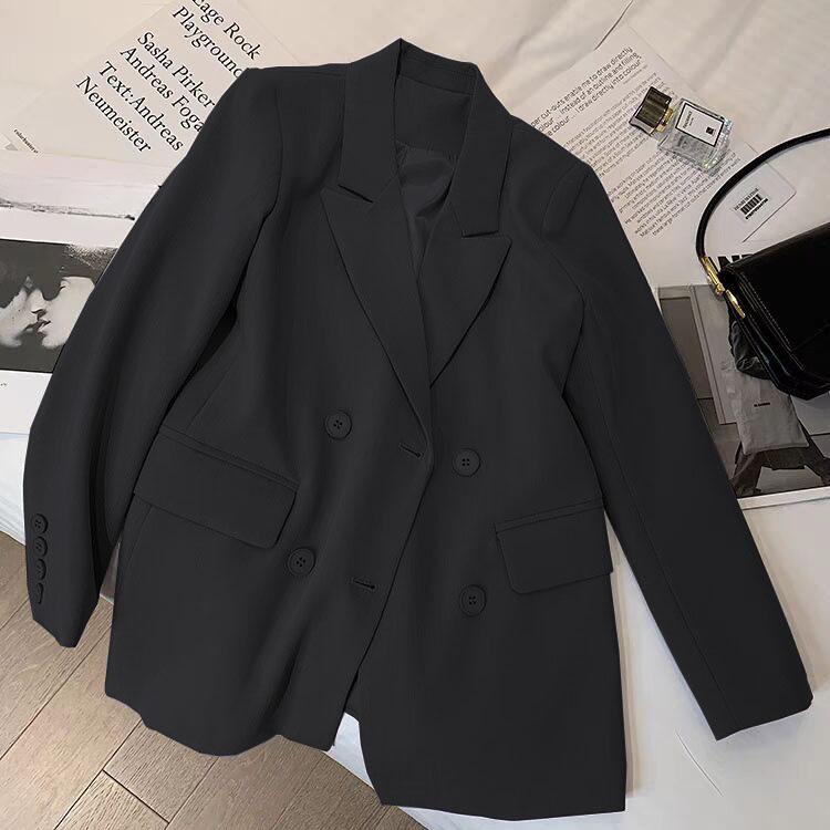 Casual Long Sleeve Blazer Suit Solid Color Jacket for Women Fashion Korean Business Formal Blazers Suits Green Black