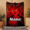 Custom Name Personalized Makima Chainsaw Man Print Blanket, Home Decor, Bedroom, Sofa, Camping, Couch, Gifts for Birthday Christmas
