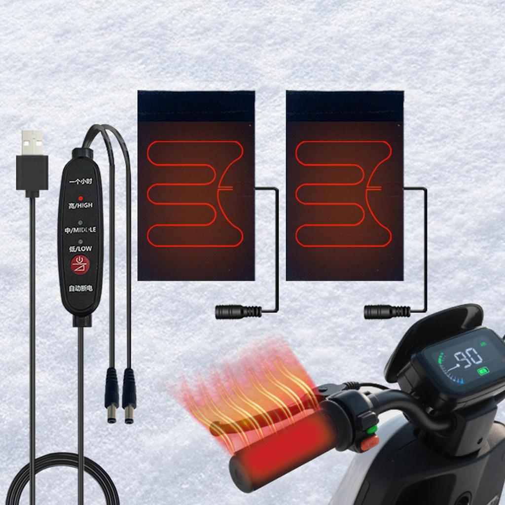 Lenkerwärmer 5V Lenkerabdeckung Beheizte Griffe 3 Heizstufen Winter Thermischer Fahrschutz für Elektrofahrräder
