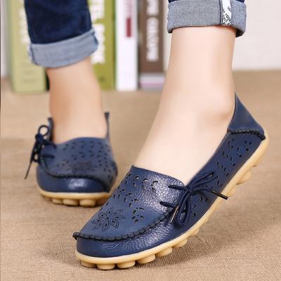 Moda Feminina Flats Senhoras Sapatos de Couro Genuíno Slip on Mocassins Femininos Soft Nurse Ballerina Sapatos Casuais Sapato Feminino Zapatos Mujer