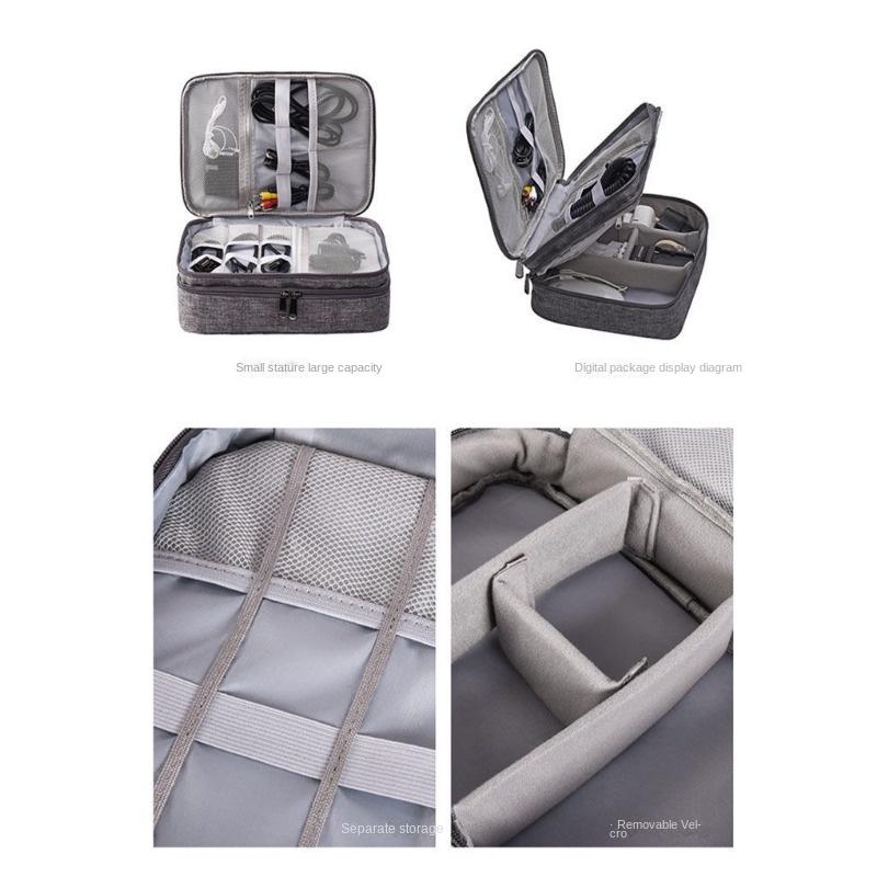 Torba do przechowywania kabli danych, torba do przechowywania power banku, etui na słuchawki cyfrowe pudełko do przechowywania, wielofunkcyjna torba podróżna z tkaniny Oxford