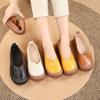 Leather soft sole new mother pedal non-slip wear-resistant women's shoes comfortable flat bottom shallow mouth retro single shoes