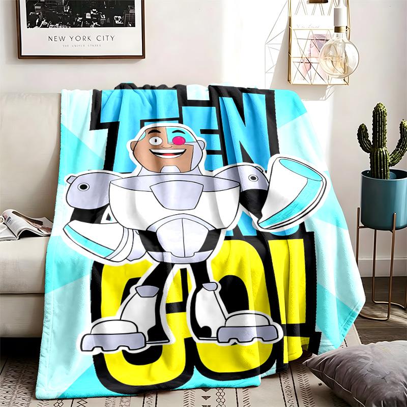 Teen Titans Go! (5) Pătură Potrivită Pentru Toate Anotimpurile Și Perfectă Pentru Siestă Prezintă Culori Vibrante Un Cadou Ideal Pentru Familie Și Prieteni