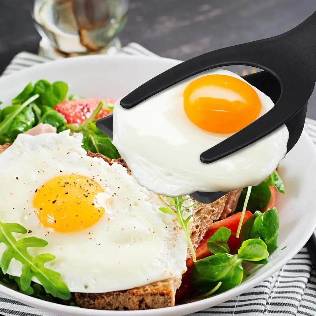 2in1 Flip Spatula Pliers Egg Turning Spatula Multi-Purpose Non-Stick Kitchen Pancake French Toast Omelette Kitchen Cooking Tools
