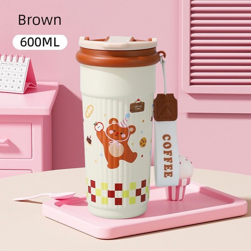 Large-Capacity Thermos Cup for Women, Good-Looking Ice Cup, Portable Car Coffee Cup, Outdoor Sports Water Bottle, Tea Cup