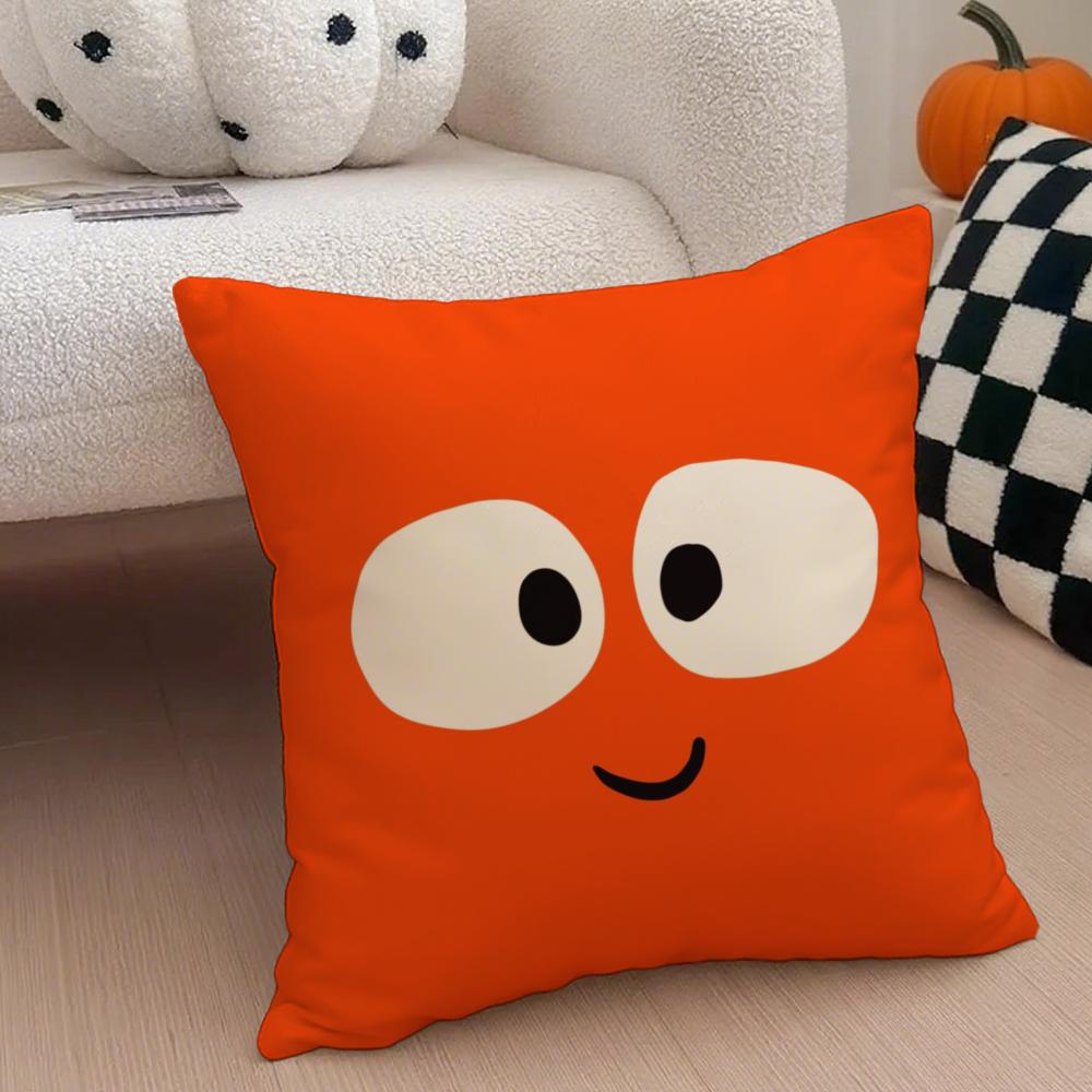Cute Smile Cushion Cover Throw Pillow Cover Hidden Button Durable Polyester Chair Cushion