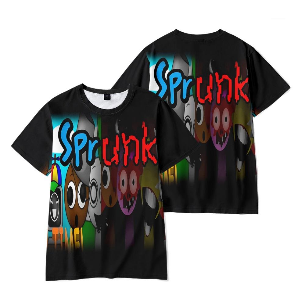 Sprunki T-shirt voor Mannen Vrouwen Zomerkleding Fitness Ronde Hals Anime Man T-shirt voor Mannen Oversized Mannen T-shirts Tops