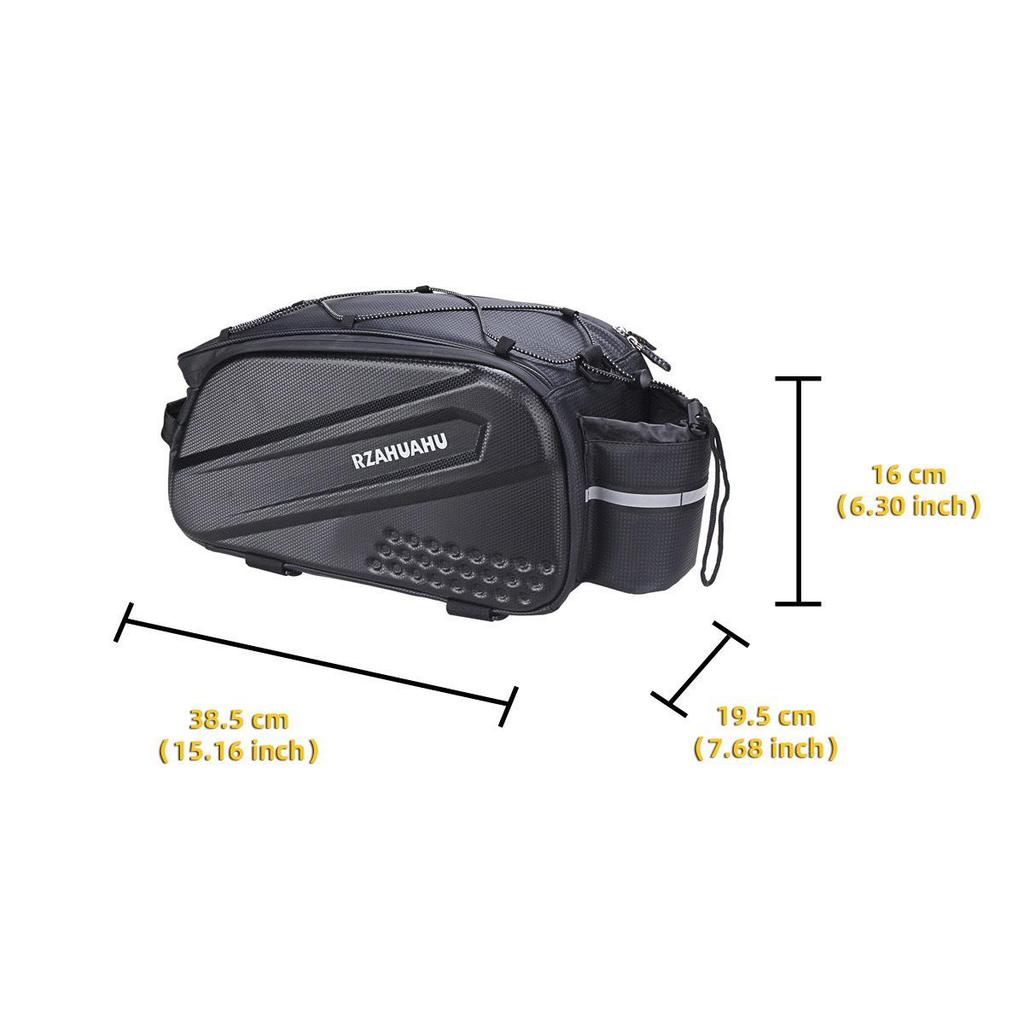 Hard Shell Bicycle Rear Seat Storage Bag - Mountain Bike Tail Bag & Rear Rack Pannier
