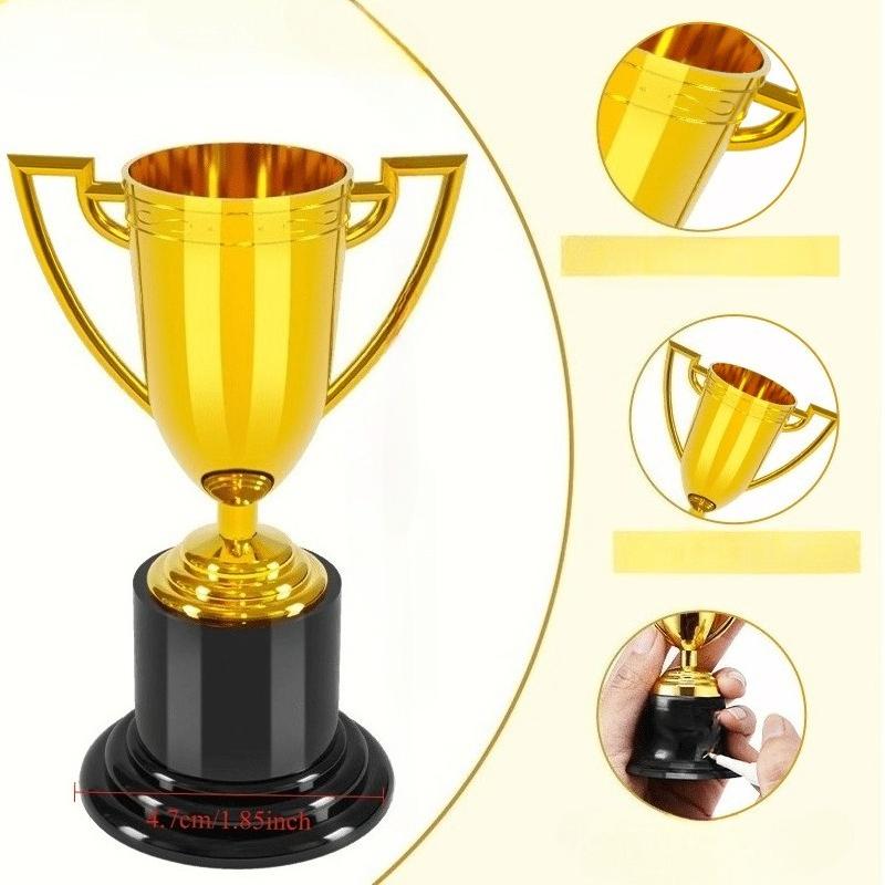 12pcs Elegant Golden Trophies Suitable for Party Awards, School Prizes,Golden/ Cups for Labor Day, Teacher's Day Gifts, Football