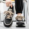 Fashion Men's Casual Sneakers New Fashion Platform Sport Shoes 2025 Spring Black Chunky Sneakers Men Comfortable Leather Platform Shoes