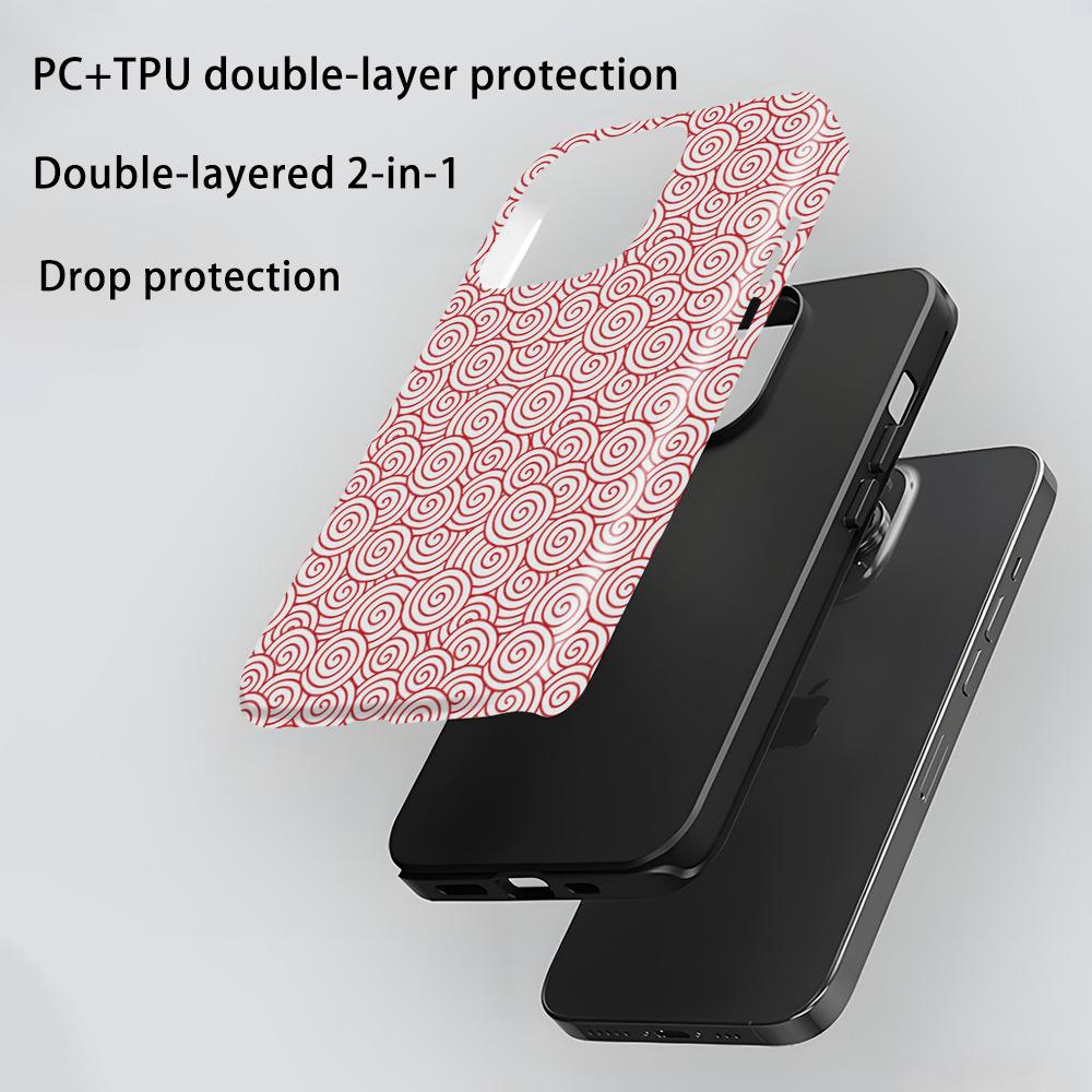 Simple Line Spiral Pattern Mobile Phone Case iPhone14 Matte Texture Two-in-one Film Case Apple 17 Magnetic Case