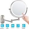 8" Double-Sided Wall-Mount Makeup Mirror with LED Fill Light, Rechargeable, Color Temperature Control, and Tri-Color Dimming.