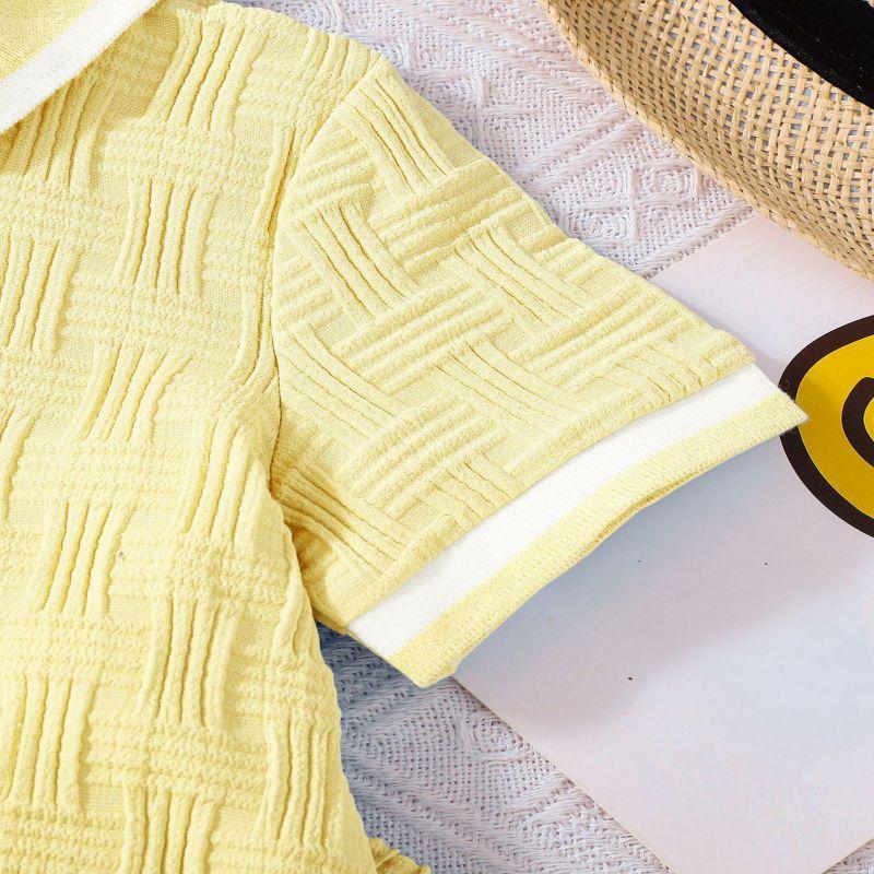 Toddler Boys Summer Lapel Short Sleeve Top and Shorts